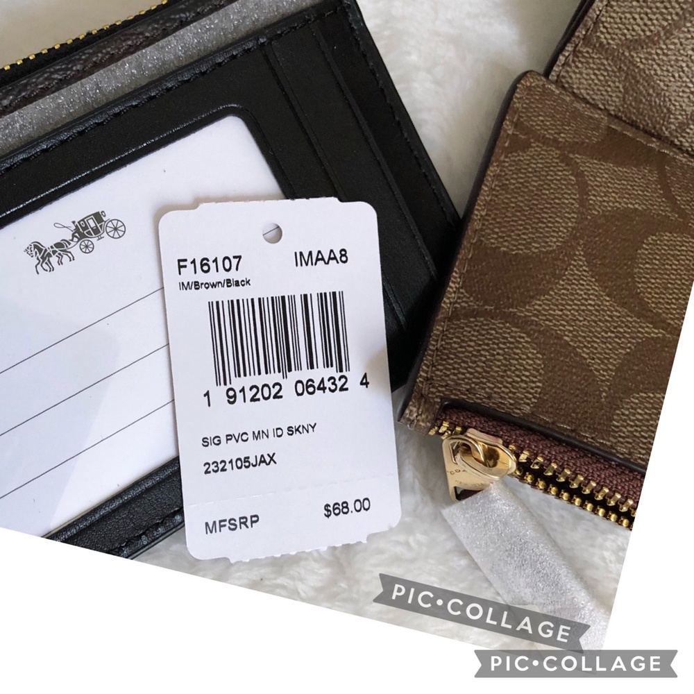 Brand New(NWT)Coach Signature Mini Skinny Id Case - Picture 3 of 6